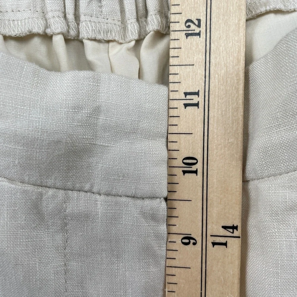 Quince Trouser Womens 6 Sand European Linen Pleated Straight Leg Pants